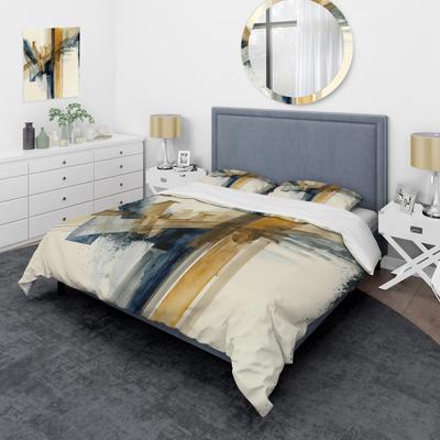 DESIGN ART "Designart ""Modern Watercolor Abstract II"" Blue Modern - Bedding Set With Shams"