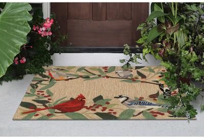 Lush Decor Frontporch Bird Border Indoor/Outdoor Rug