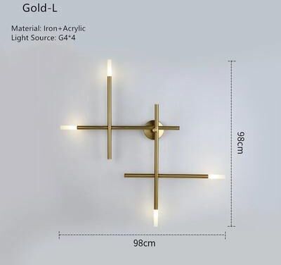 Uplift Treasures Nordic Cross LED Wall Sconce Lamp gold L warm Light