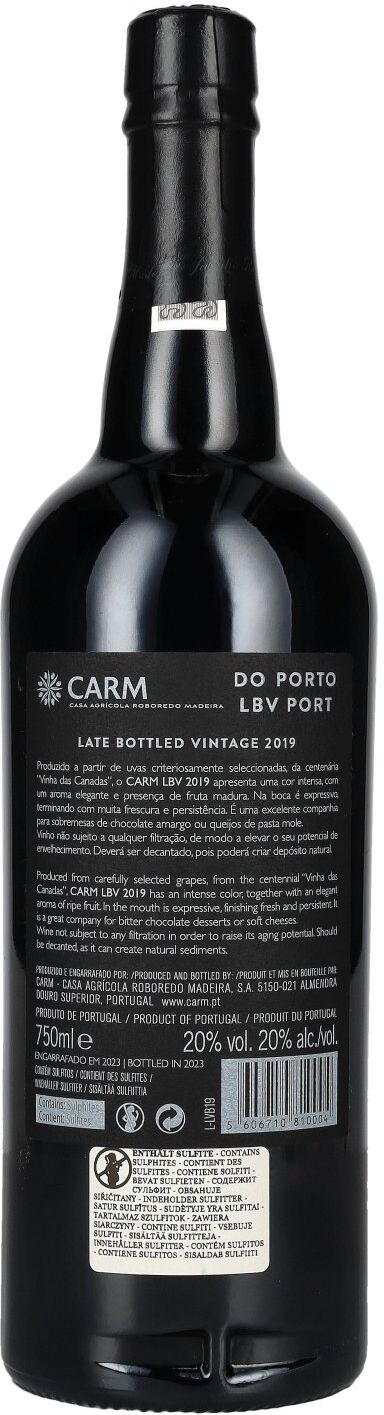 CARM LBV Late Bottled Vintage Port 2019 20% Vol. 0,75l