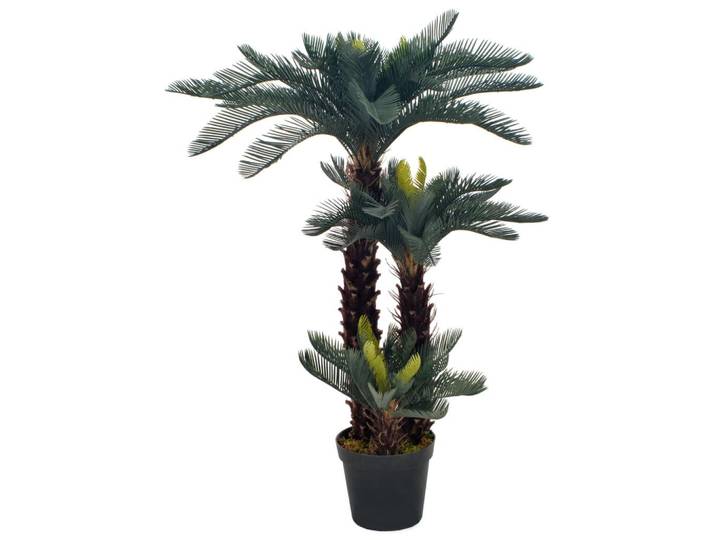 vidaXL Künstliche Pflanze Cycas-Palme Mit Topf Grün 125 Cm, Kunststoff, 125 cm, Dekoration, Blumen & Blumentöpfe, Kunstpflanzen