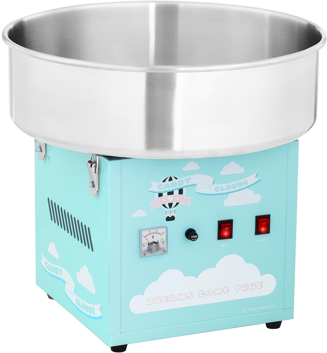 Royal Catering Commercial Candy Floss Machine - 52 cm - 1200 W - Turquoise RCZK-1200- BG