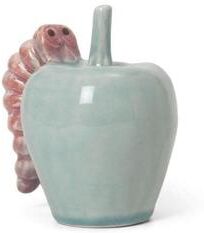 Kahler "Kähler Poppery Apple With Larva, Mint/Pink - H: 3.9"""