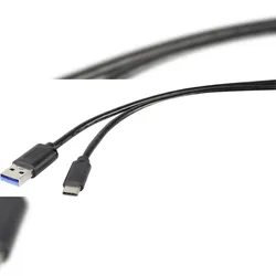 Renkforce USB-Kabel USB 3.2 Gen1 (USB 3.0 / USB 3.1 Gen1) USB-A Stecker, USB-C® Stecker 0.15 m Schwa