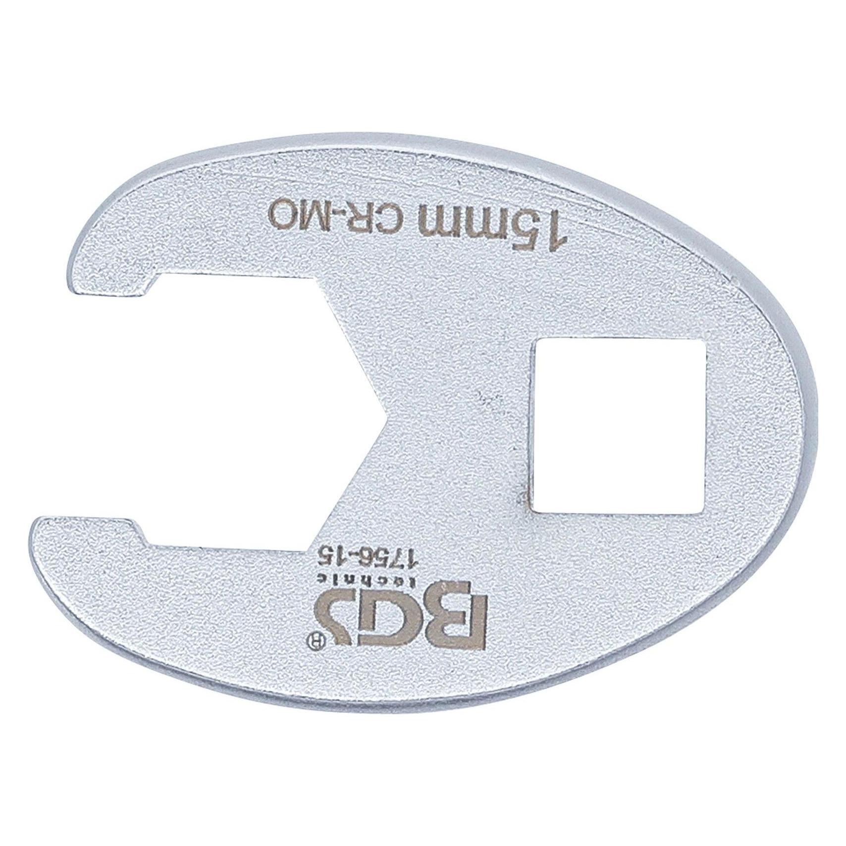 BGS Hahnenfussschlüssel Antrieb Innenvierkant 10 mm (3/8") SW 15 mm (15 mm) (1756-15)