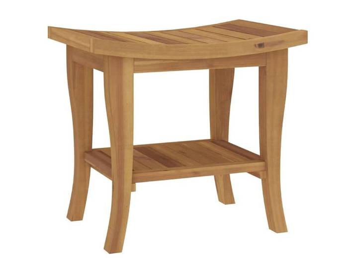 @FRENCH Haute qualité] Luxueux Table d'appoint de salle de bain 50x35x45cm - Bois de teck solide 799219