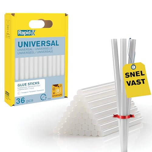 Rapid Universele Hot Melt Lijmsticks 7 mm, Transparant, 36 stuks
