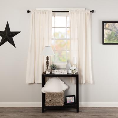 VHC Brands Farmhouse Curtains VHC Cotton Burlap Short Panel 63x36 Pair Rod Pocket Cotton Solid Color - Short Panel 63x36