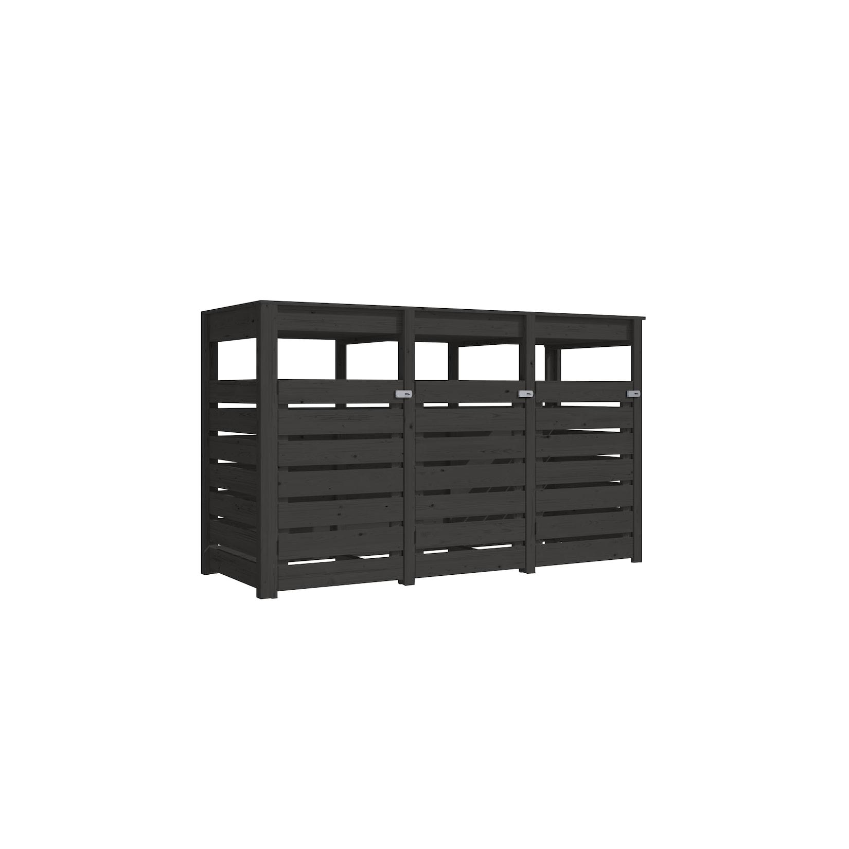 Karibu Mülltonnenunterstand für 3 Mülltonnen terragrau Mülltonnenbox Gartenbox 238x143x88 in cm (BxHxL)