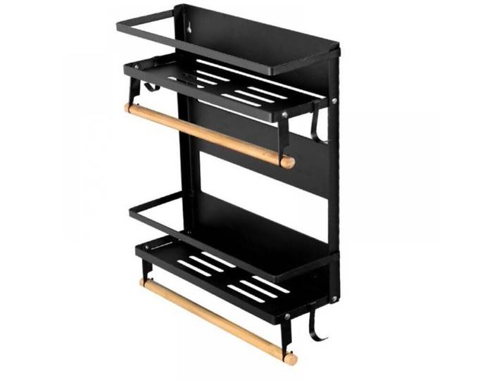 Étagère magnétique pliable pour réfrigérateur porte-épices mural multifonctionnel compatible avec les réfrigérateurs-40x32x30cm