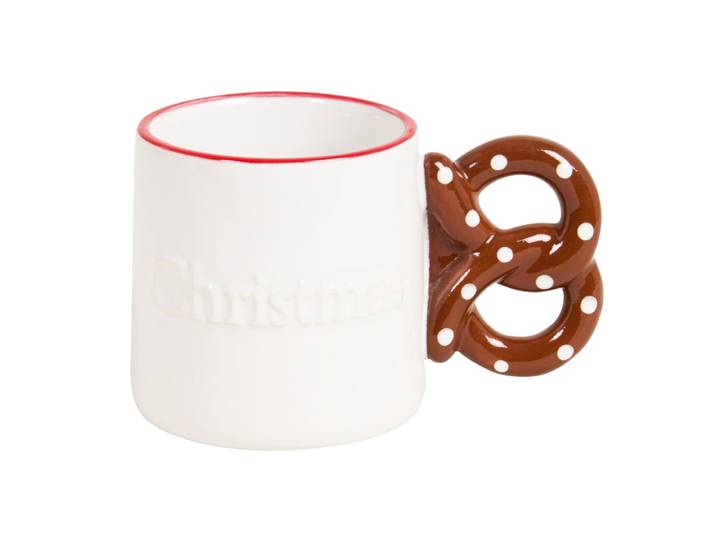 Weihnachtstasse mir Brezelgriff
