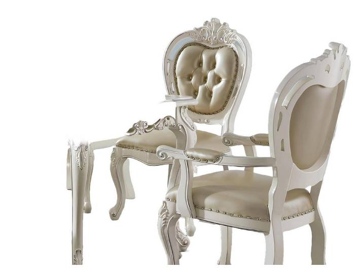 Xlmoebel Esszimmerstuhl Eleganter Polsterstuhl mit Armlehnen aus Echtholz im barocken Design (Stuhl), Hergestellt in Europa