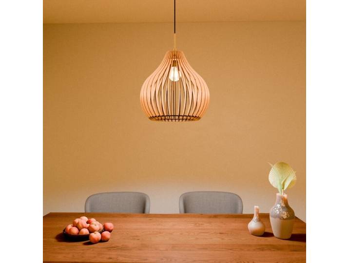 Liadomo Pendelleuchte Sylvan, skandinavisch, aus Holz, E27 Boho, Natur, Skandinavisch