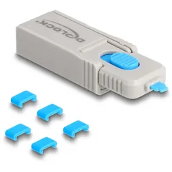 DeLOCK USB Type-C Port Blocker Set für USB Type-C Buchsen 5 Stück + Verschlusswerkzeug