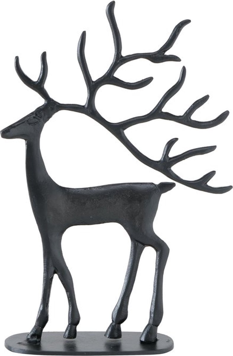 Boltze Sculptuur Hert Rendier Trollah - Zwart - 26 x 39 cm