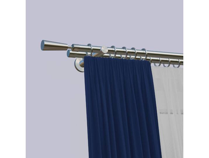 Gardinenstange INDEKO Johannesburg , silber (edelstahlfarben), L:160cm, Eisen, Gardinenstangen, Gardinenstange