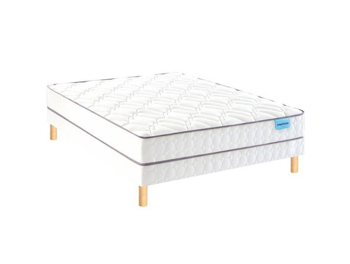 Ensemble sommier et matelas 80x200 cm ressorts ensachés ferme Merinos Morning Routine