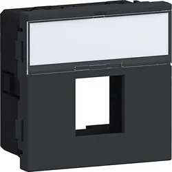 Hager G45MM0119011 Geräteeinbauset für 1x Multimedia Typ 01 Direkt Klipping 45x45 Graphitschwarz