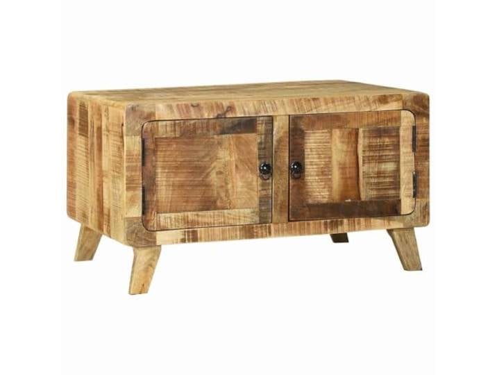 RJPLMFV Couchtisch, Mangoholz, massiv, 80 x 54 cm, Braun Integrierte Aufbewahrung, modernes Design, robuste Konstruktion, einfache Reinigung