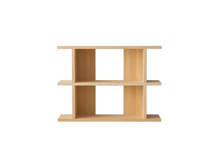 Bibliothèque en pin massif non verni 1x2