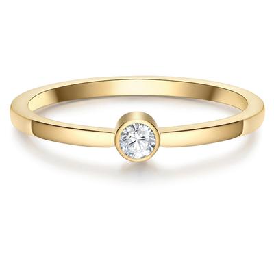 Solitärring EASTSIDE "ES2007" Gr. 52, gold (gelbgold), Fingerringe, Damen, 52, 1,4mm