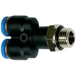 Y-Steckverschraubung »Blaue Serie«, drehbar, M5 außen, Ø 4 mm (133.005-4)