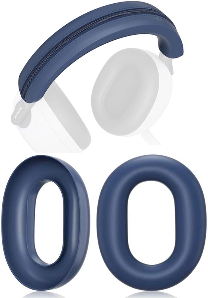 INF Silikon-Ohrmuschel- und Kopfband-Überzug-Set, kompatibel mit SONY INZONE H9, H7 und WH-G900N Blau