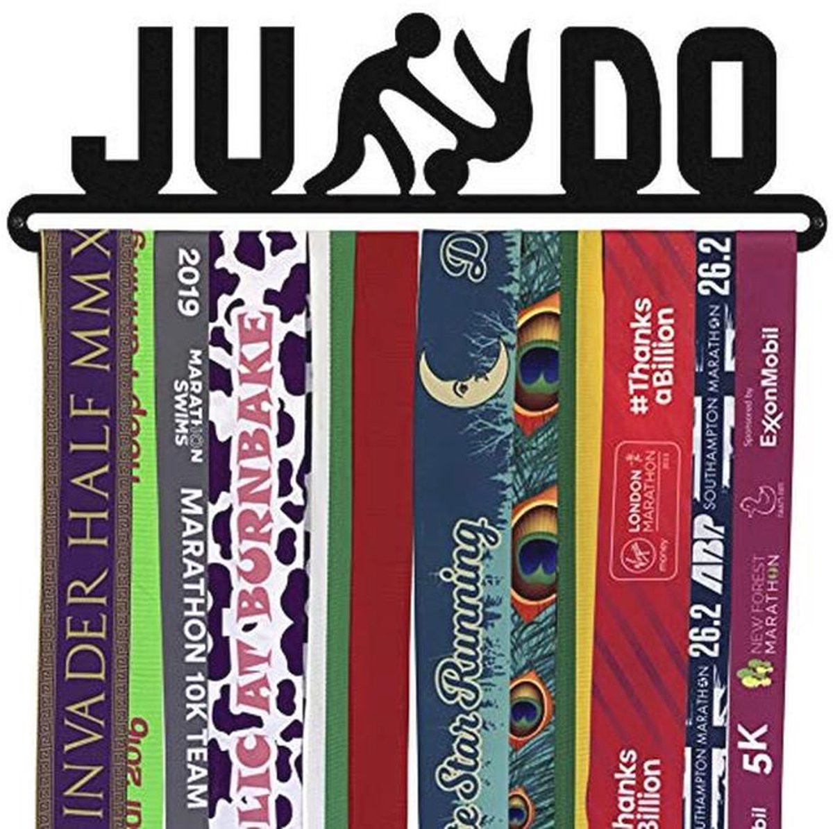 Medaillehouder Judo Wanddisplay voor Medailles Zwart Staal