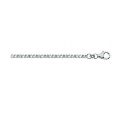 Goldkette ADELIA´S "Damen 585 Weißgold Flach Panzer Halskette Ø 1,4 mm", silber, Halsketten, Damen, 40, Gold Weißgold 585, Gold, Weißgold 585, Goldkette, Weißgoldschmuck für Damen