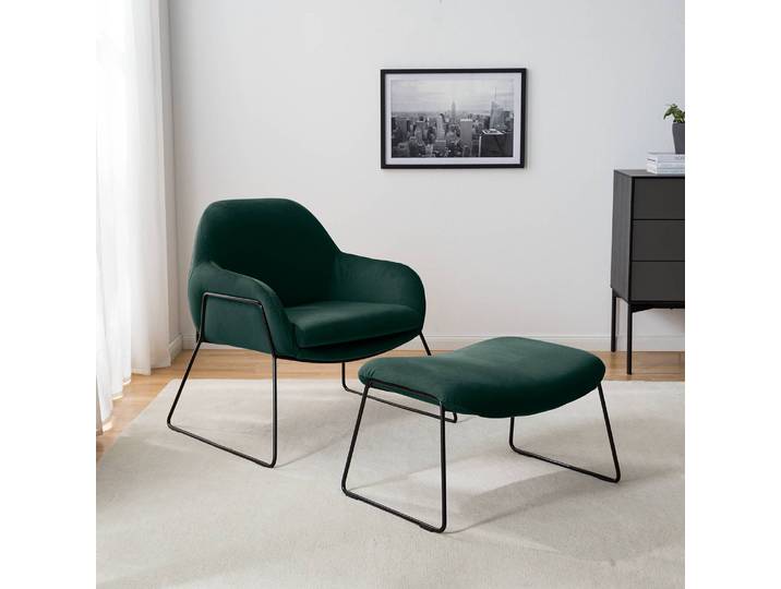 Repose-pieds Culin 69 x 43 x 48cm Vert Microfibre Sela: Pétrole