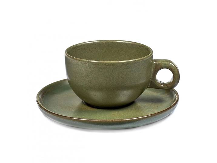 Serax Tasse à cappuccino avec soucoupe Surface 23 cl Camogreen