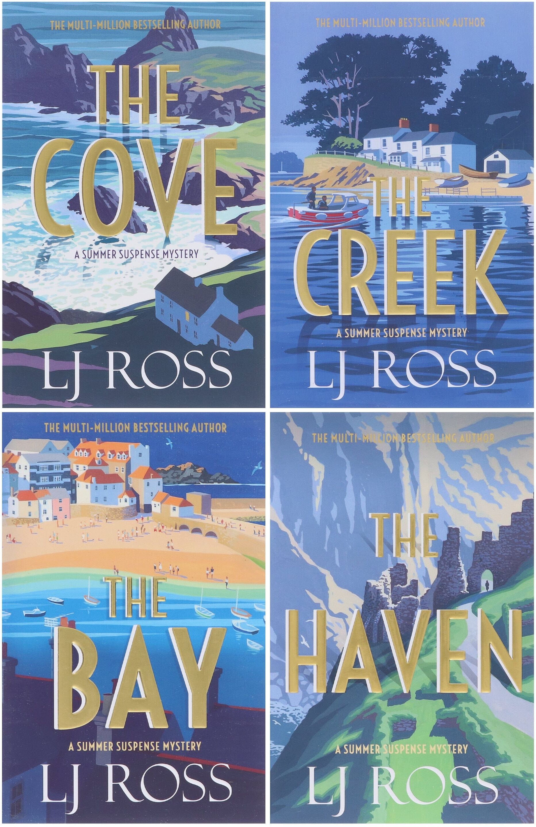 Dark Skies Publishing UK Ltd The Summer Suspense Mysteries Series by LJ Ross 4 Books Collection Set (The Cove, The Creek, The Bay and The Haven)