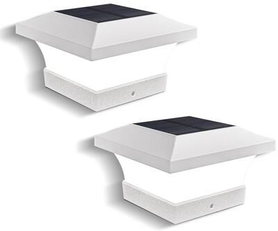 Uplift Picks Solar Fence Lights Two Pack Waterproof Garden Wall Courtyard Outdoor Lighting white 2 Packs 3000k