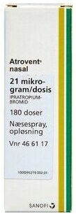 Orifarm Atrovent Nasal 21 mikrogram/dosis (Håndkøb, apoteksforbeholdt) 180 dosis Næsespray, opløsning