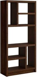 Martin Furniture "76"" Tall Bookcase, Etagere, Entertainment Storage, Fully Assembled, Brown"