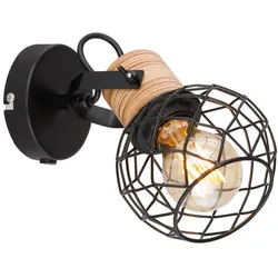 Globo 54039-1 Lacky Strahler Metall Schwarz Matt, 1X E27
