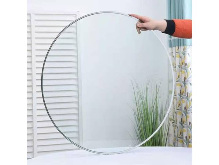 15Zoll,21Zoll,27Zoll,Klare Runde Glastischplatte, Dicke Glasoberfläche Dicke Glasoberfläche, Dicke, Mit Bleistift Polierte Kante, Sichere Abgeschrägte Kante, For Esstisch(80CM(31.5IN))