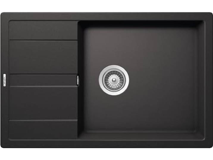 SCHOCK - Küchenspüle Primus D100XS 1 großes Becken mit Abtropffläche Small Wendbare Badewanne; Material Cristalite®; absolut schwarz; 780 x 500 mm
