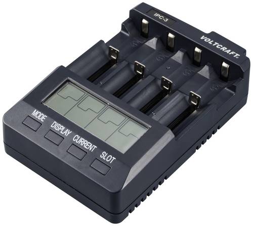 VOLTCRAFT IPC-3 Rundzellen-Ladegerät LiIon, NiCd, NiMH 10440, 14500, 16340, 16650, 17355, 17500, 17670, 18490, 18500, 18650