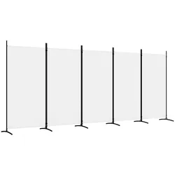 vidaXL 5-tlg. Paravent Weiß 433x180 cm Stoff