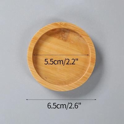 Uplift Picks Mini Bamboo Tray Coaster Wood Saucer For Coffee Cups And Flower Pots round 6.5 Cm