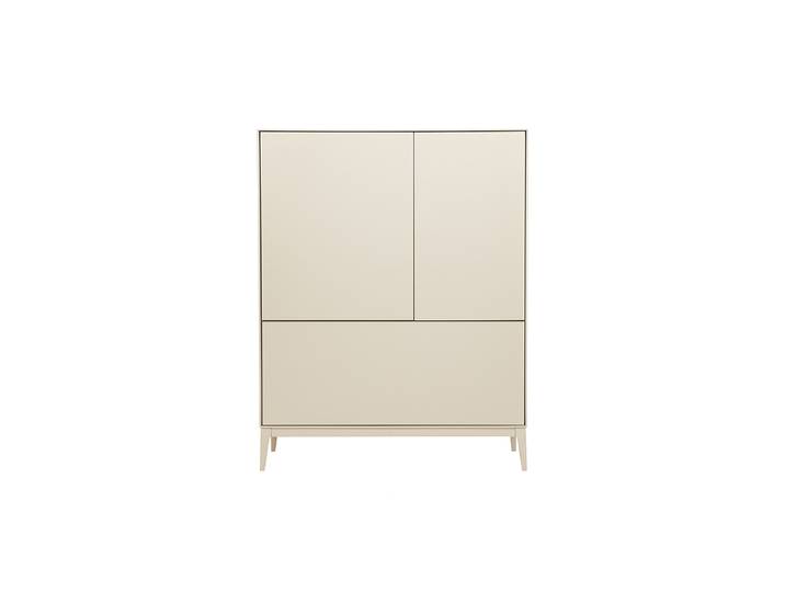 Buffet haut beige laqué mat 2 portes 1 tiroir L90 cm GRAY