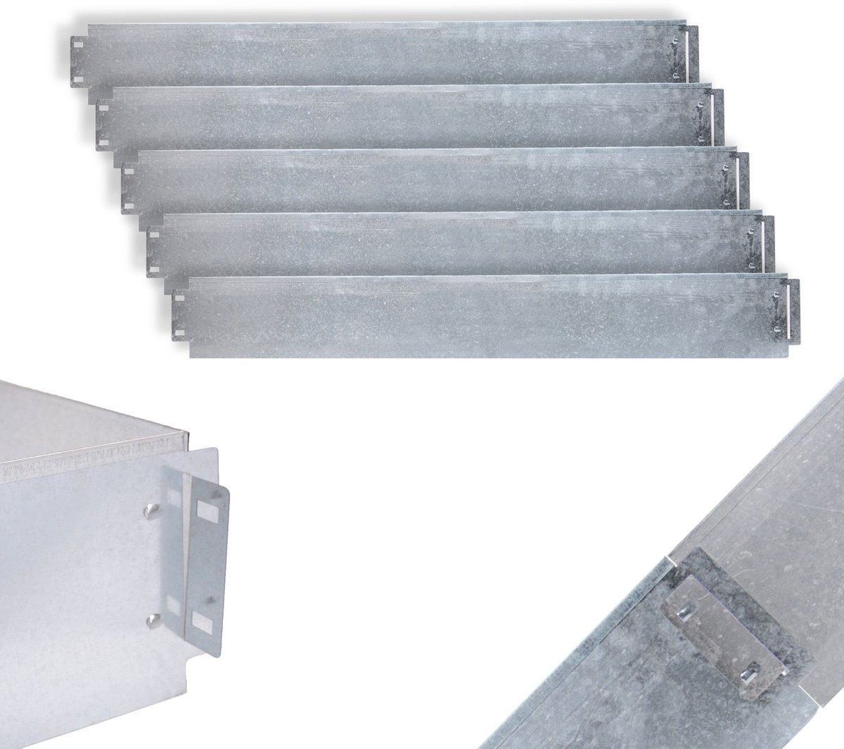 UNUS Metalen borderrand Gazonrand zilver 10 m x 14 cm - Tuinafboording van verzinkt staal