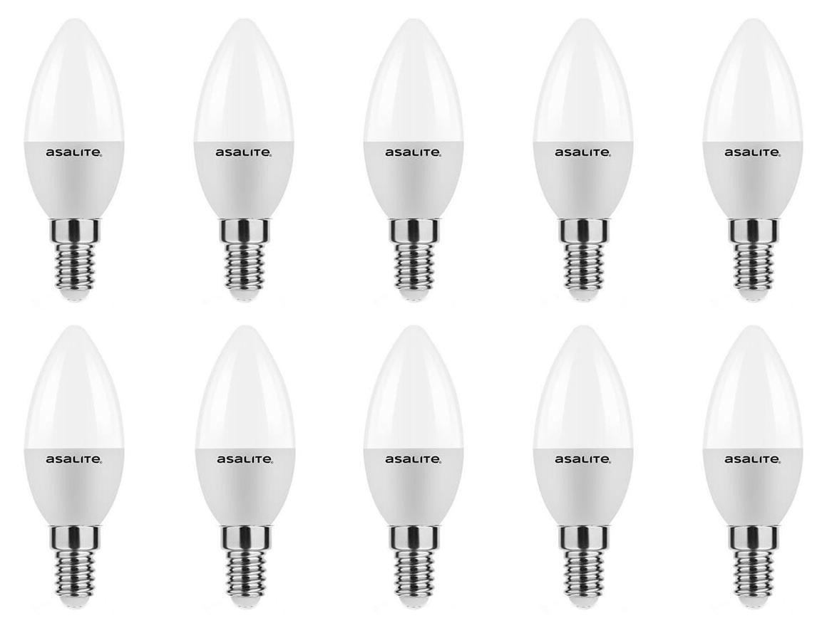 Asalite LED Kaarslamp C35 E14 Mat - Koudwit - 6W 510lm - 10 stuks