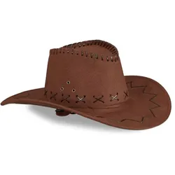 Relaxdays Cowboyhut Fasching Braun,Schwarz
