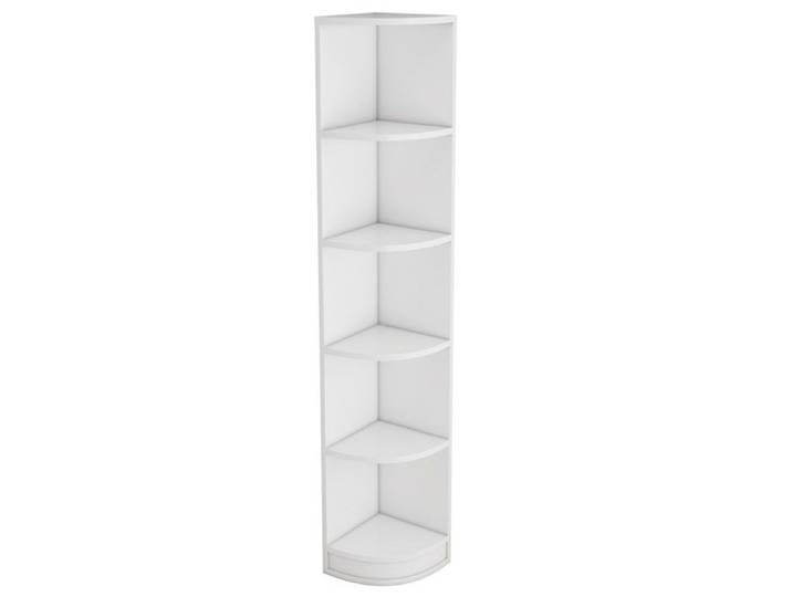 Bibliothèque Étagère d'Angle 5 Niveaux Blanc - Rangement Solide MDF Design Moderne & Grande Capacité de Charge