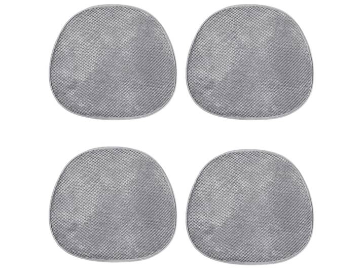Galettes de chaise velours grises-lot de 4-41x38x1,5