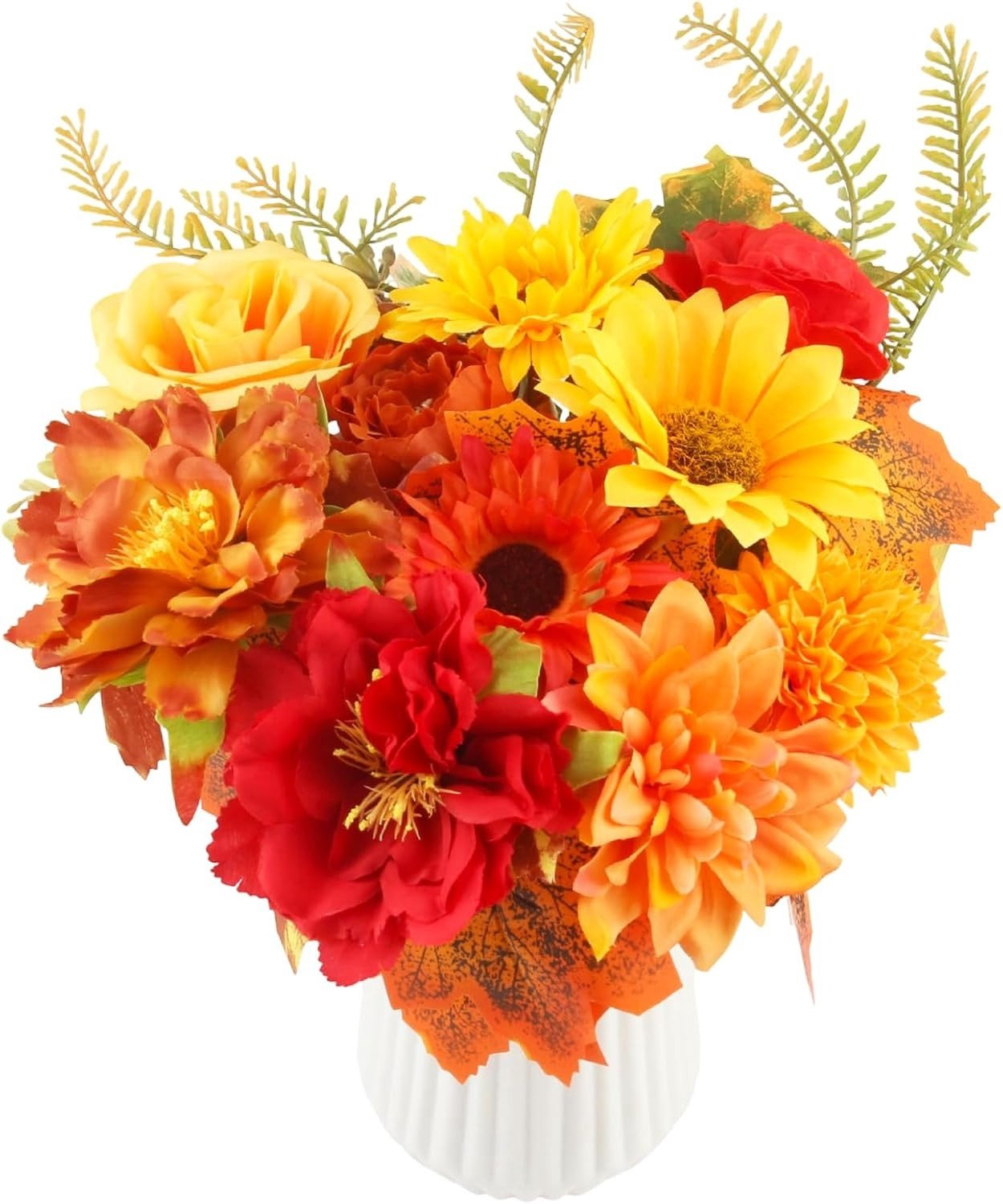 Set van 3 kunstbloemen zonnebloemen voor herfstdecoratie