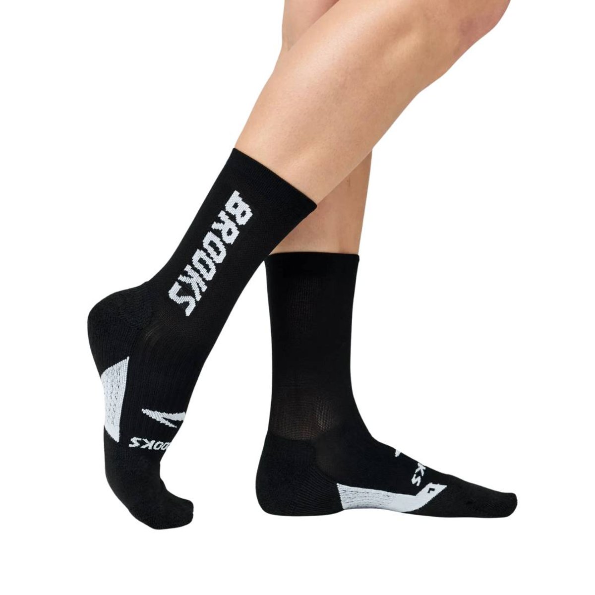 Meias Brooks Ghost Crew Preto Branco, Tamanho S Unisex