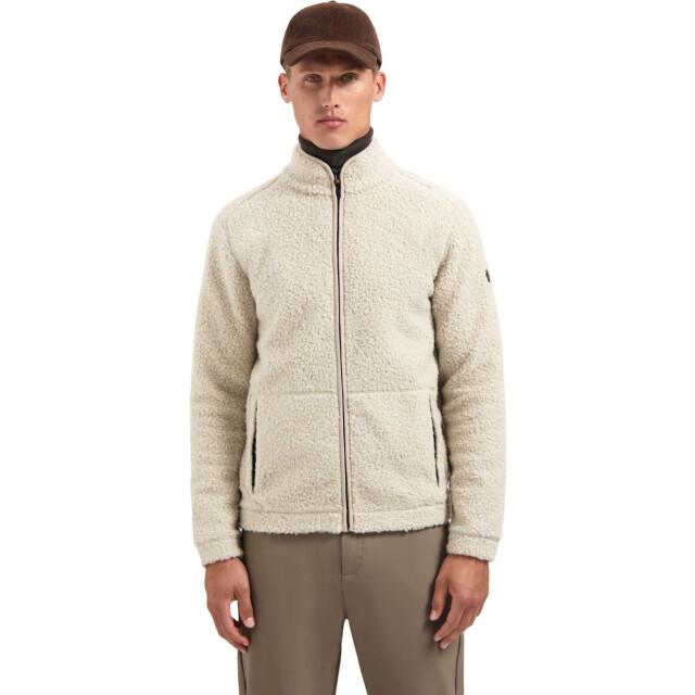 No Excess Sweater full zip teddy sand